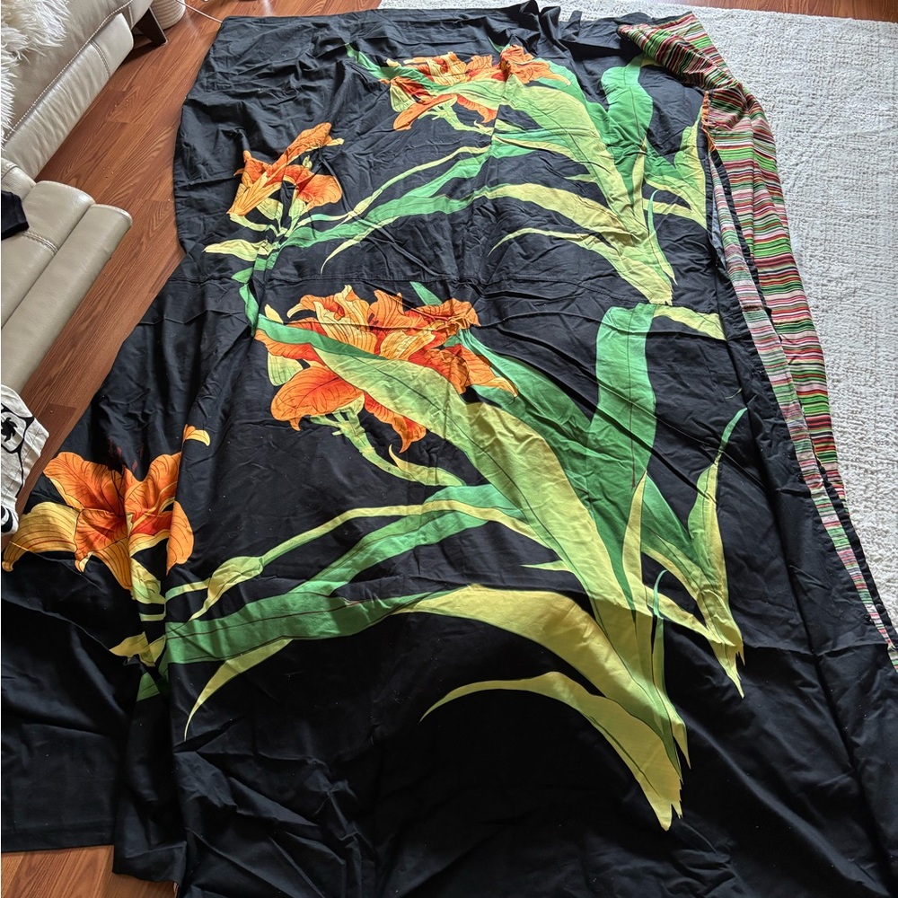 Black and Orange Maxi Duvet Cover Resort Wear